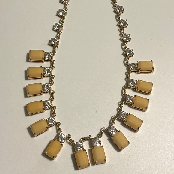 J.Crew Statement Necklace – Neutral Cream Beads & Crystals Collar - Picture 1 of 4